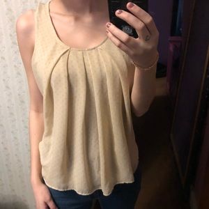 Tan Tank with Yellow Polka Dots